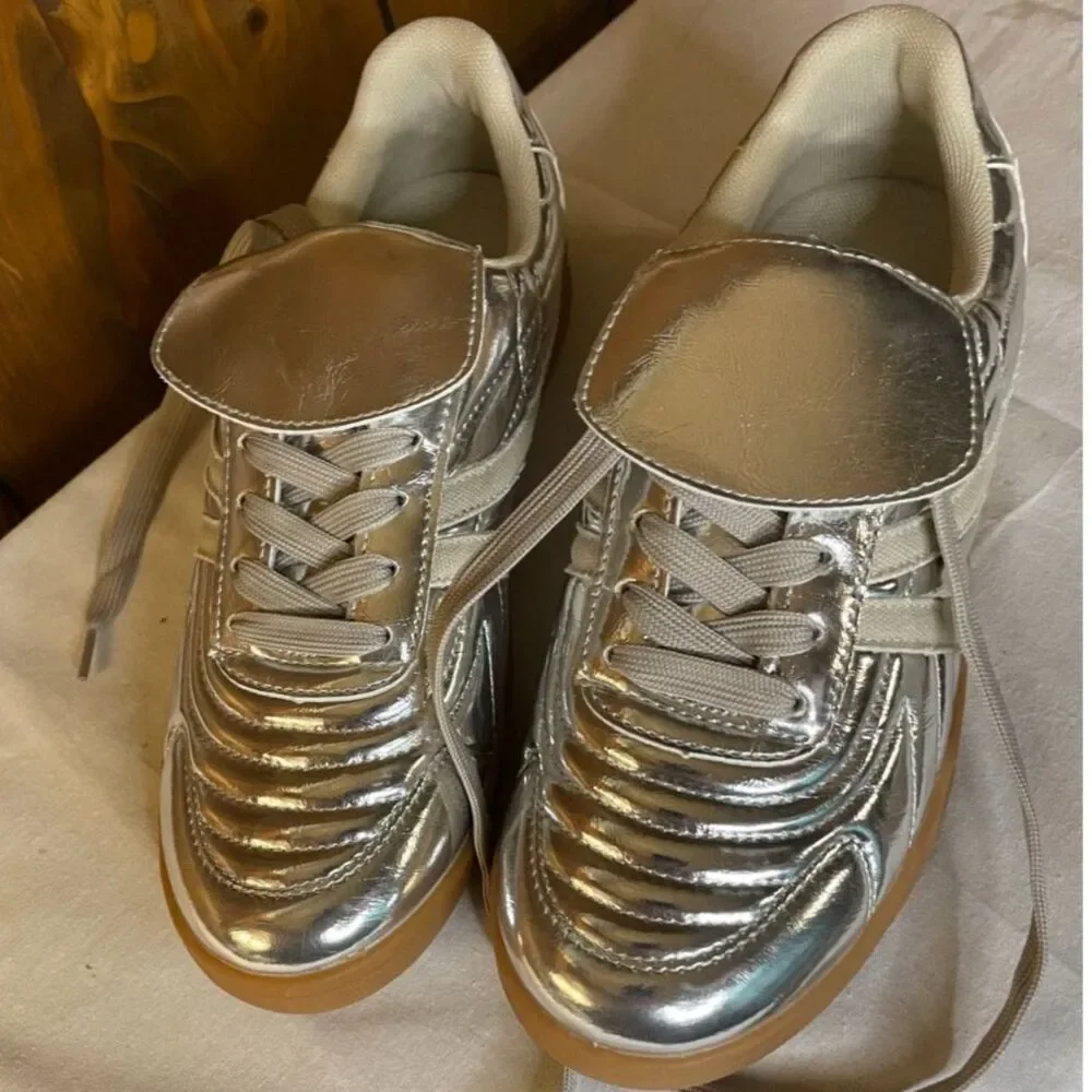 Steve Madden Madrid Silver Metallic Sneakers